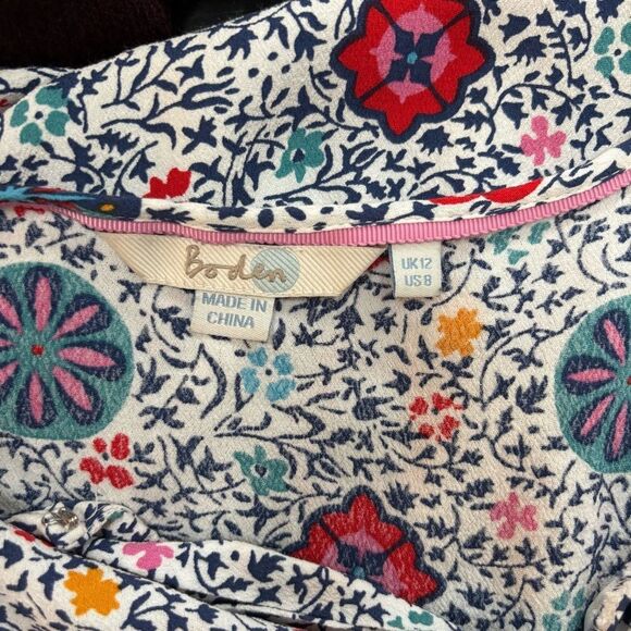 Boden Floral Print Women's Top women’s size 8 - Picture 2 of 6